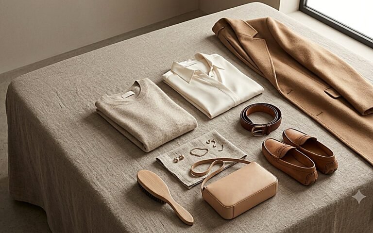 Dressing quietly.